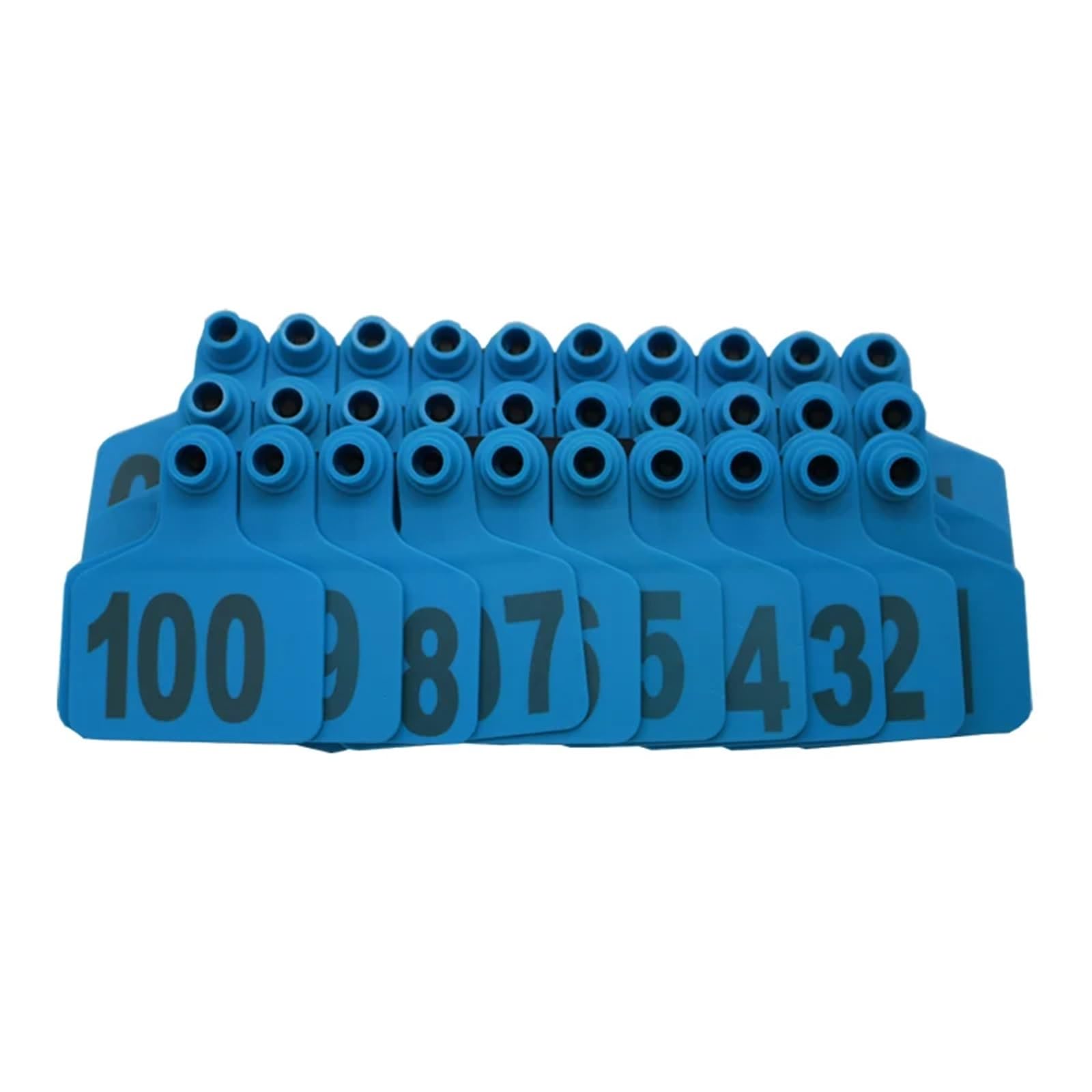 Marcatori per bestiame in ABS, Marchi auricolari identificativi for bestiame in TPU multicolore for capre, pecore, bovini, mucche, maiali, 100 confezioni(Blue)