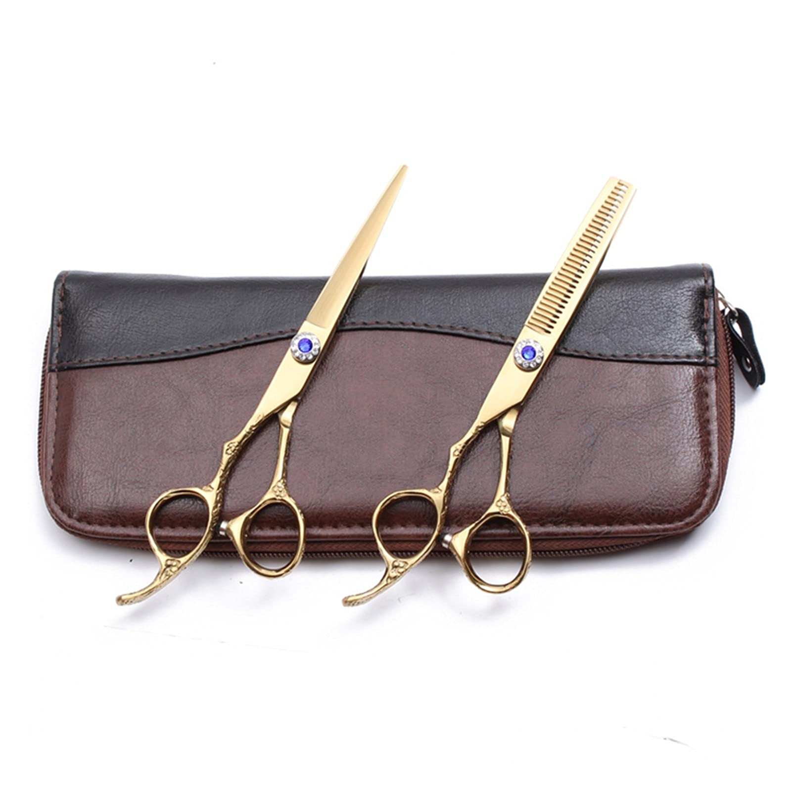 مقص تصفيف الشعر قطع المقصات ترقق مقص مقص الشعر المهنية (Color : Jin D 5.5YY)