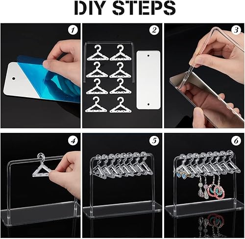 Miniatura 4 de PH PandaHall Soporte para colgar abrigos, exhibidor de joyas, organizador colgante de aretes colgantes, mini aretes y collares, estante de