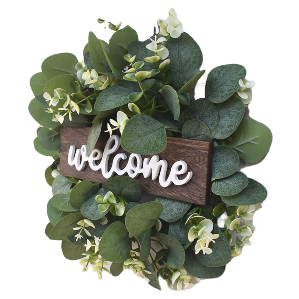 Ghirlanda Per Porta d'Ingresso, Ghirlanda Di Benvenuto, Ghirlanda Di Eucalipto Artificiale, Ghirlanda Porta Ingresso Casa, Per Soggiorno, Decorazione Da Parete, Finestre, Porta Di Casa.