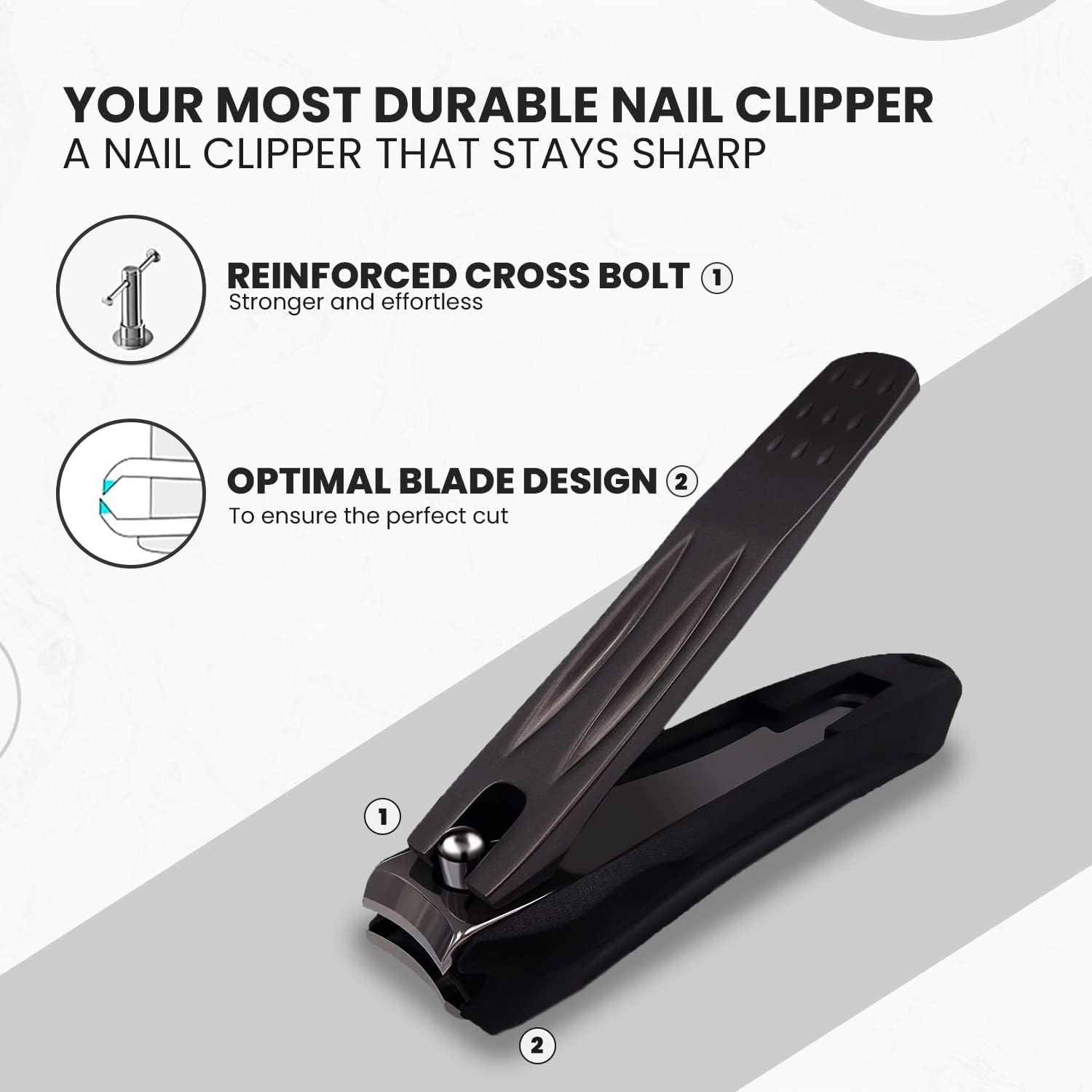Buy Ongle Precision Nail Clippers with Nail Catcher No Splash, Black