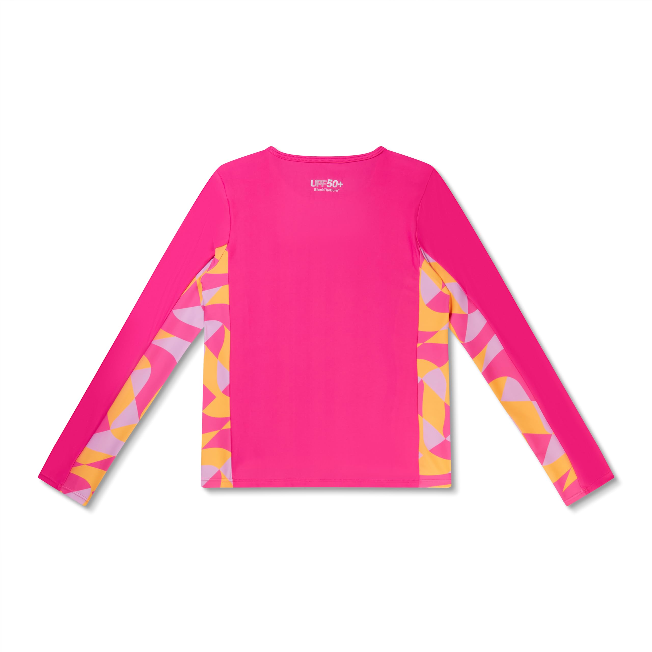 Speedo Girls' Standard Uv Swim Shirt Long Sleeve Rashguard, Sliced Geo