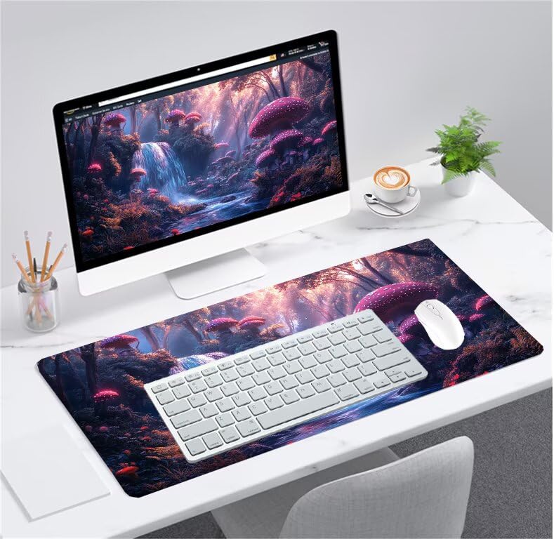Tapis de souris violet grand format imperméable lavable pour PC