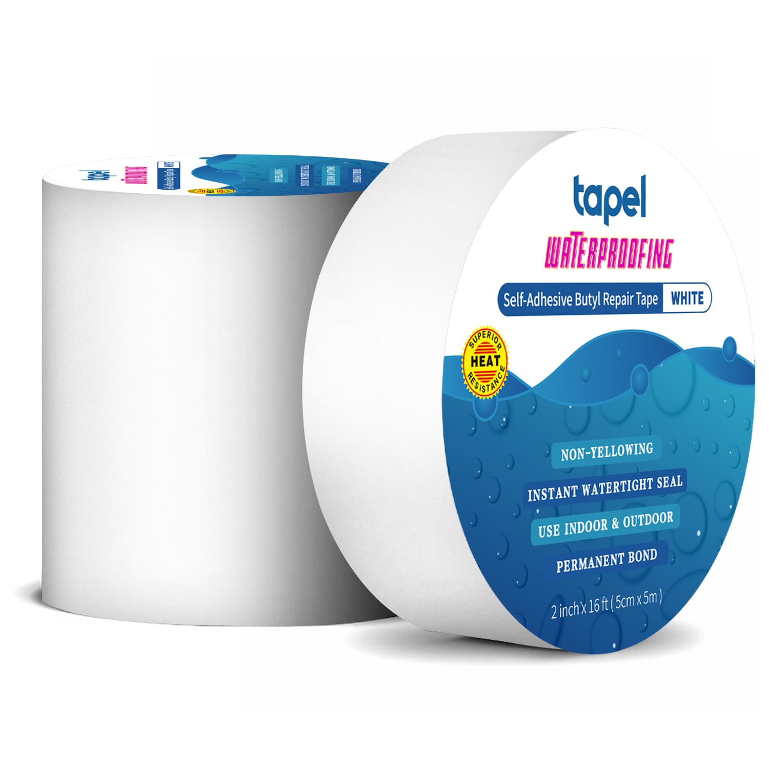 Tapel Butyl White Waterproof Tape - 10cm X 5m - Leak Proof Long Lasting Watertight Rubber Putty Butyl Tape for RV Repair, Silicone, Boat & Roof Patching