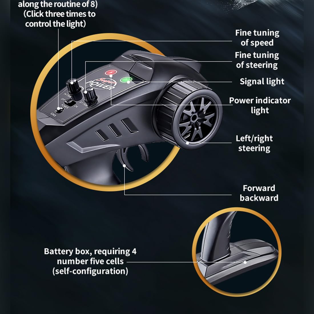 35KM/H Hochgeschwindigkeits RC Boot, 2,4GHz Wasserdichtes RC Boot mit LED-Lichtern, EIN-Knopf-Kehrfunktion, Niederbatterie- & Reichweitenalarm, RTR für See & Pool (Rot)