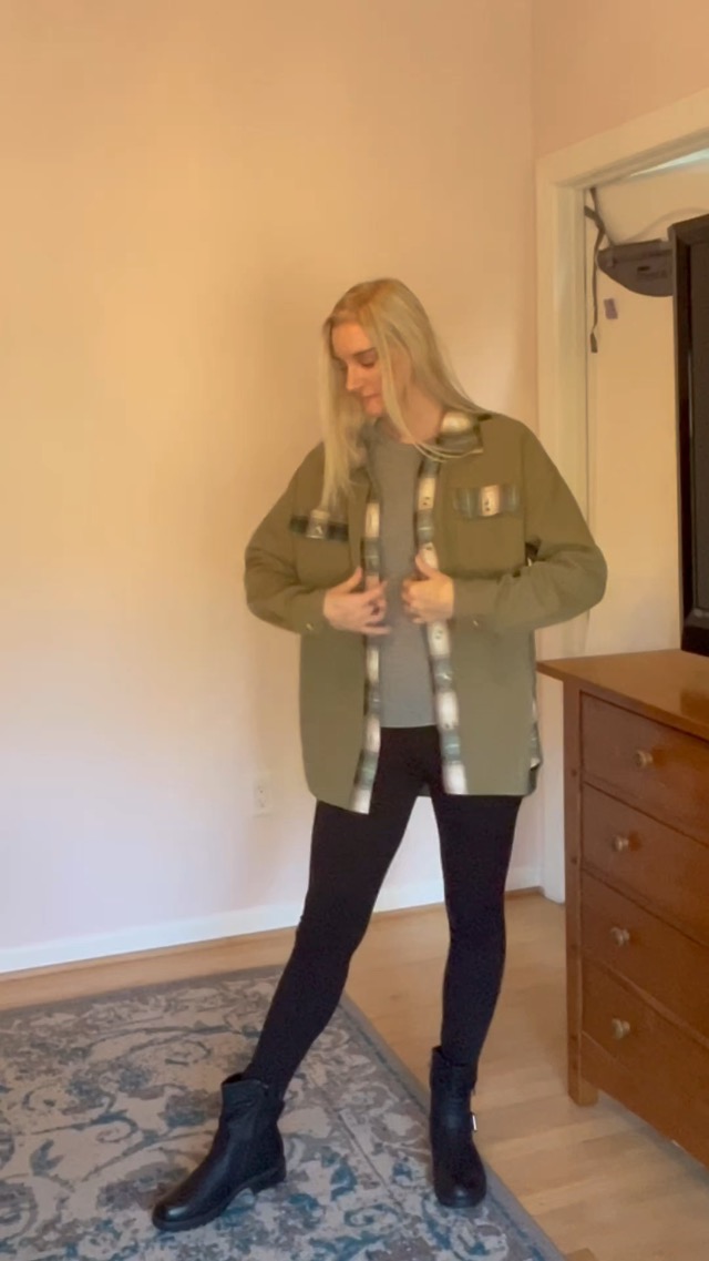 Waffle knit and plaid shacket! Fall Fashion 