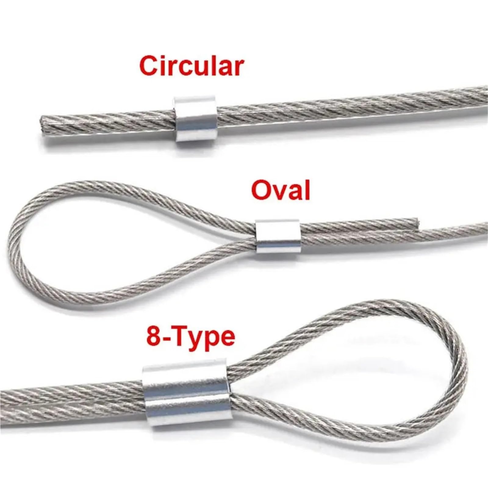 Puntali, Manicotti for crimpare cavi 1000 pezzi Puntali in filo di alluminio Fermacavo for corda a 8 clip fissaggio a forma
