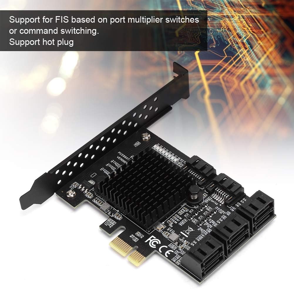 Dpofirs PCE8SAT-M01 - PCI-E zu SATA 3.0-Karte, 8-Port-SATA3.0-Erweiterungskarte, Kompatibel mit SATA6G/3G/1,5G Festplatten,PCI-E 1x/2x/4x/8x/16x Schnittstelle
