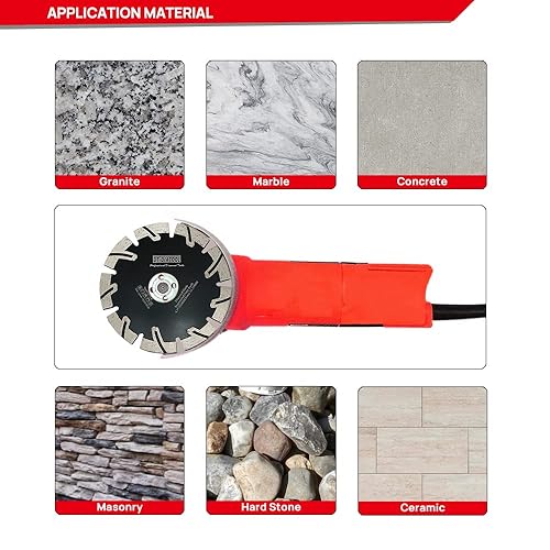 Miniatura 5 de DT-DIATOOL Hoja de diamante de 7 pulgadas para piedra de granito, hormigón, mármol, disco de corte prensado en caliente con segmento protector en T
