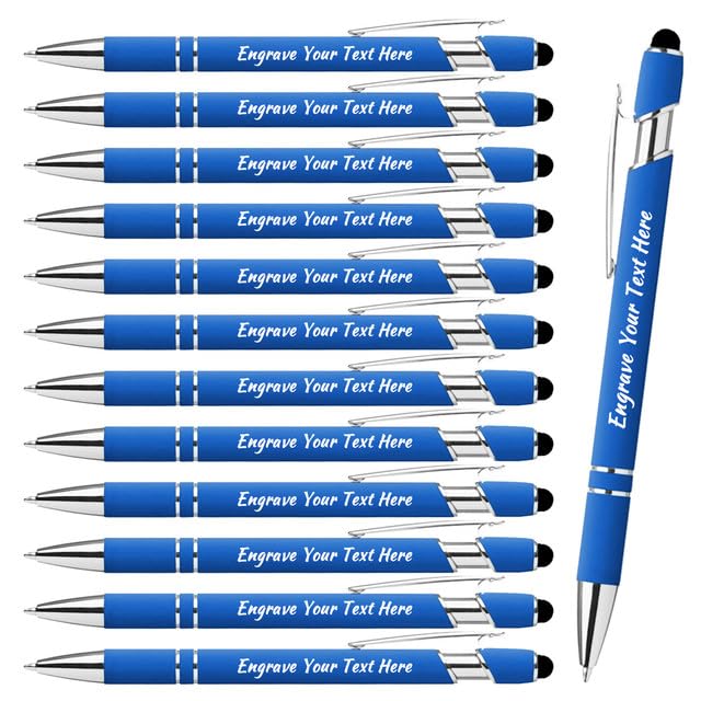 Vebermo Personalized Pens with Stylus: Custom Engraved, Smooth Writing, and Touchscreen Compatibility - Ideal for Gifts, Promotions, and Business,