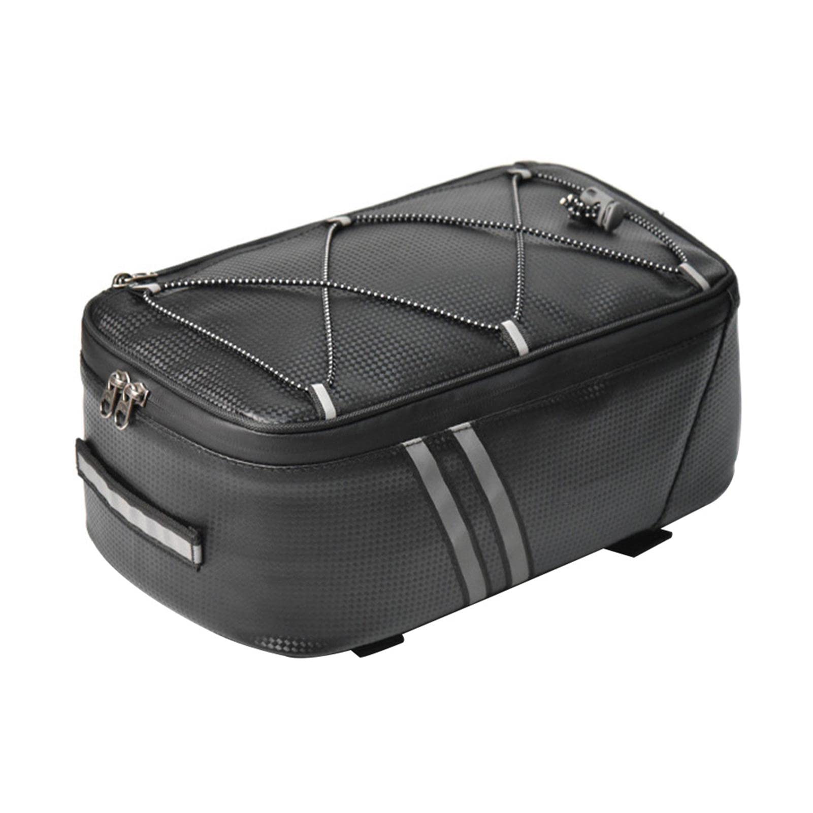 Tookie 8L Rear Carrier Luggage Bike Bag, Waterproof PU Leather Bicycle Rear Seat Cargo Bag Luggage Bike Bag Bicycle Saddle Bag with Rain Cover, Easy to Install, 1 Bag+1 Rain Cover