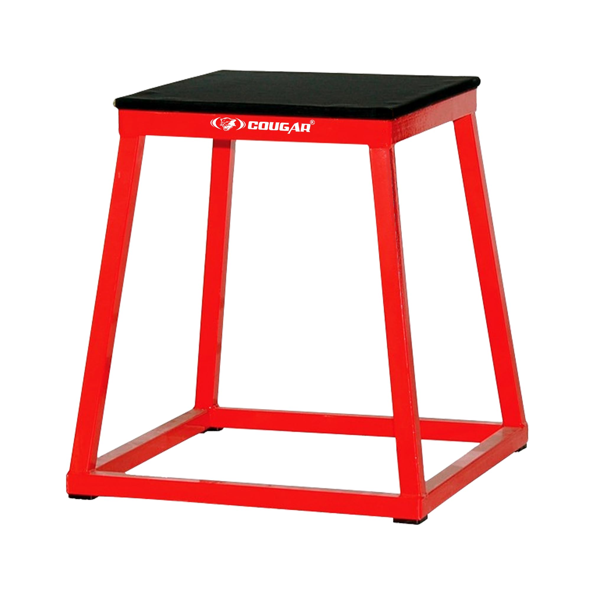 Plyo Box, Jumping Box, Aerobic Step Board Platform Stepper Heights of 18" Stepper (Black, Red) (18)
