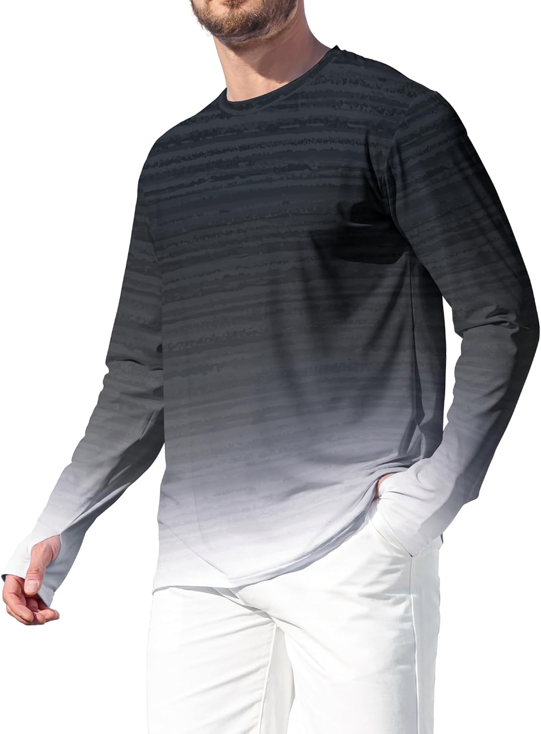 BOJIN Rash Guard for Men UPF 50+ Quick Dry Long Sleeve SPF UV Running Fishing Workout Athletic Sun Protection Shirt