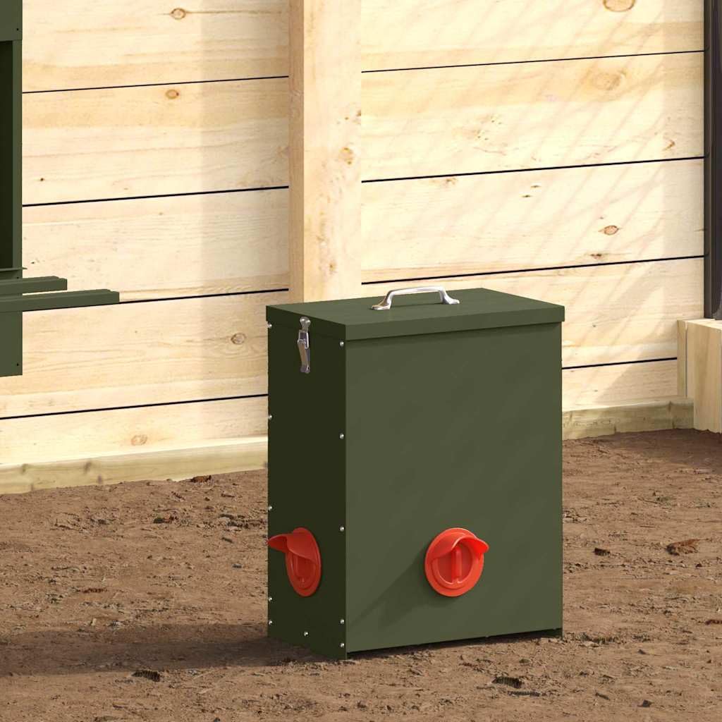Set di 2 mangiatoie per polli, 32,5 x 20,5 x 43 cm, resistenti alle intemperie, robuste, per interni ed esterni, con capacità di 25 kg, facile montaggio, ideale per allevamento di animali