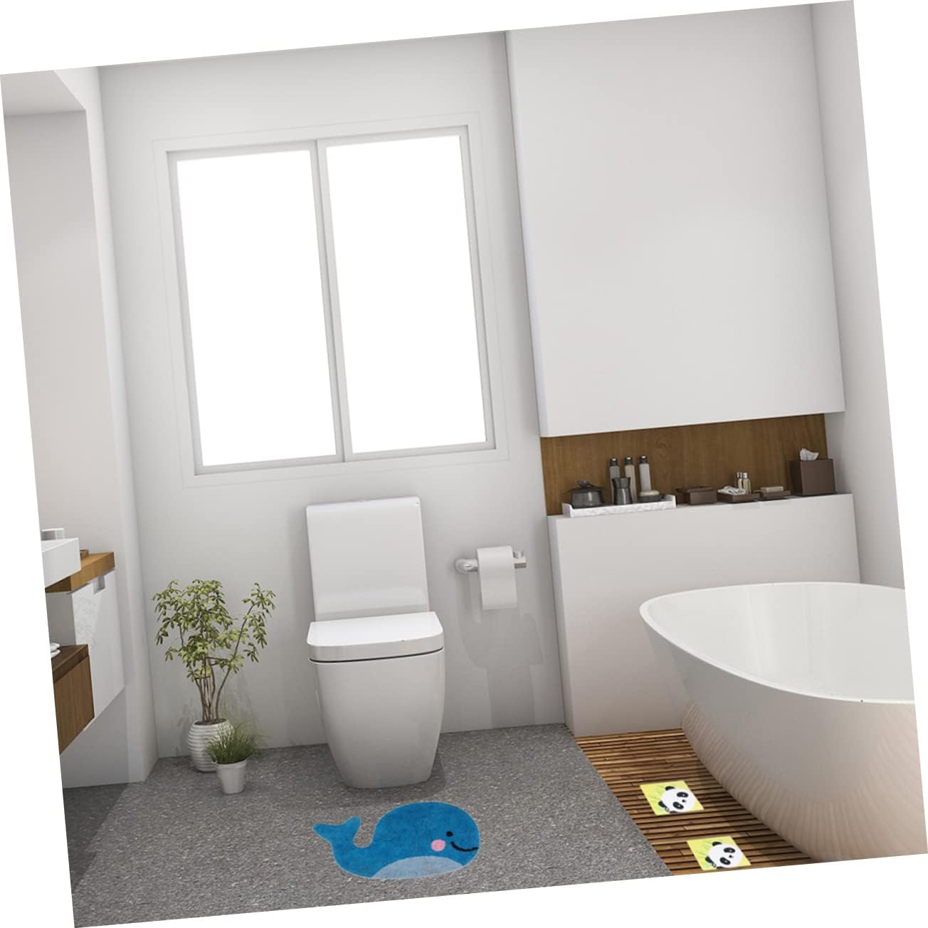 COLLBATH Rug for Bathroom Washable Entryway Rug Anti-Slip Floor Mat Waterproof Door Mat