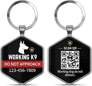 QR Dog Tag for Working K9, Scan Pet ID Tag