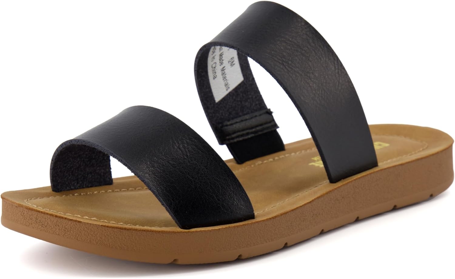 CUSHIONAIRE Women's Imelda 2 band slide sandal +Memory Foam