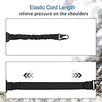 Vista 4 de Bengor - Eslinga tradicional de dos puntos con soportes de accesorios, ajustable extra larga para rifle con 2 soportes giratorios QD de 1.25