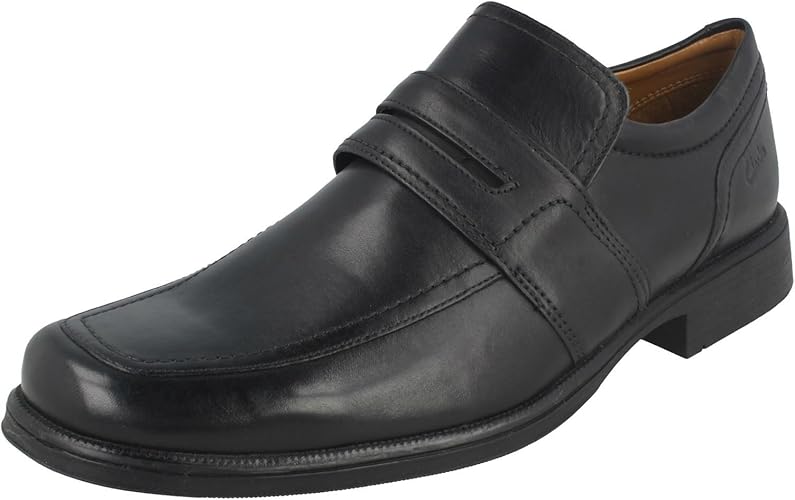 clarks black flat work shoes