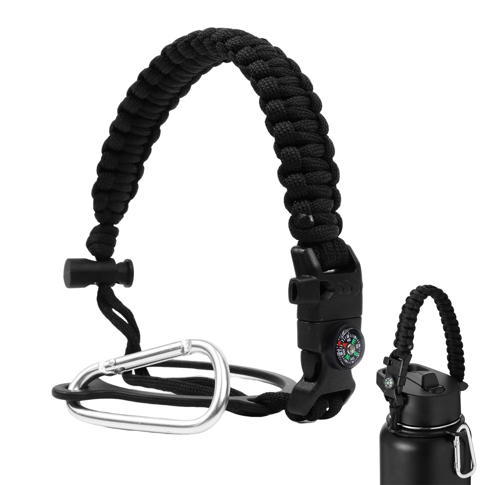 SMLBJUTE Water Bottle Handle Strap Paracord Handle Strap Cord with Carabiner Fits Wide Mouth Bottles 12oz to 64oz
