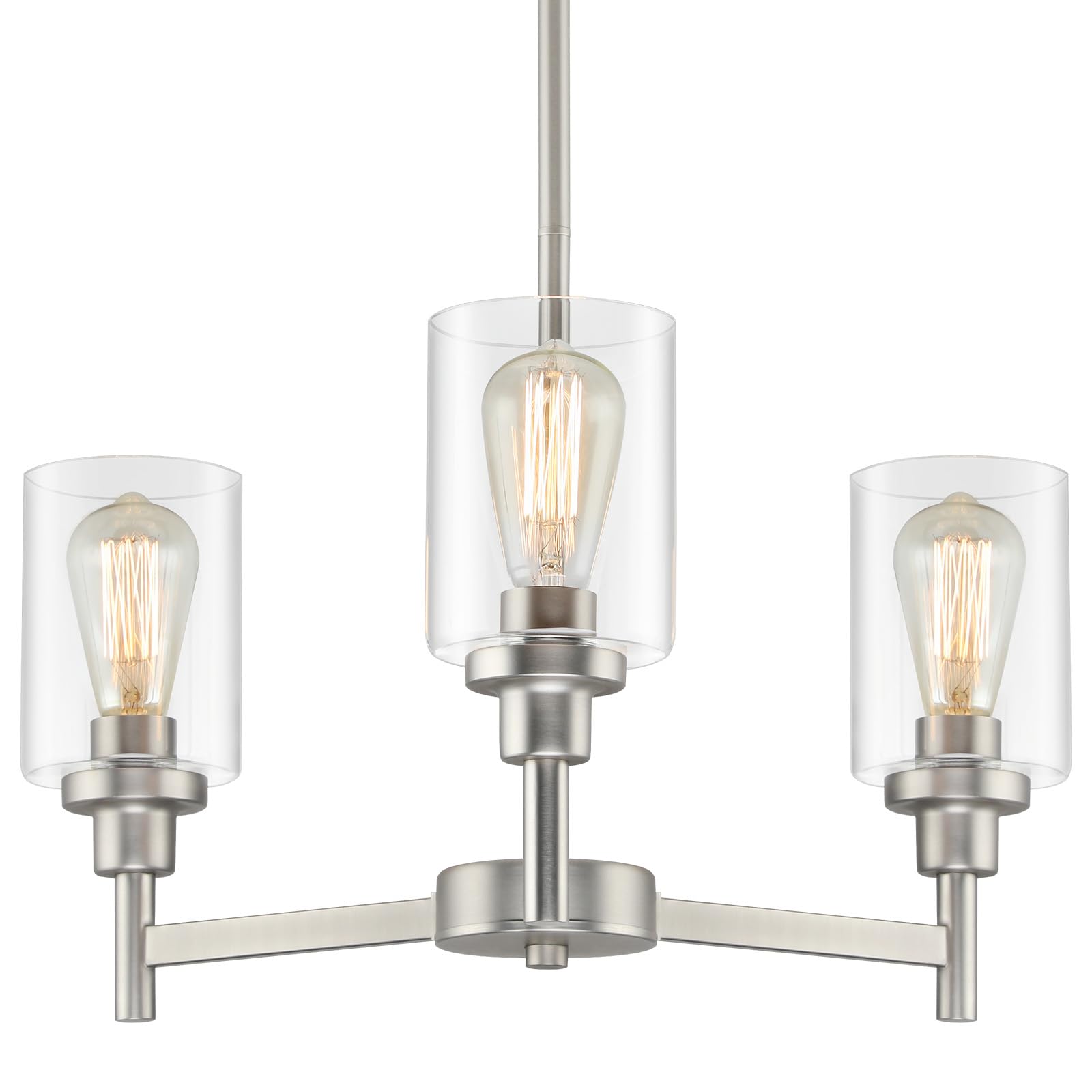 Photo 1 of 3 Light Brushed Nickel Chandeliers for Dining Room Light Fixture Over Table