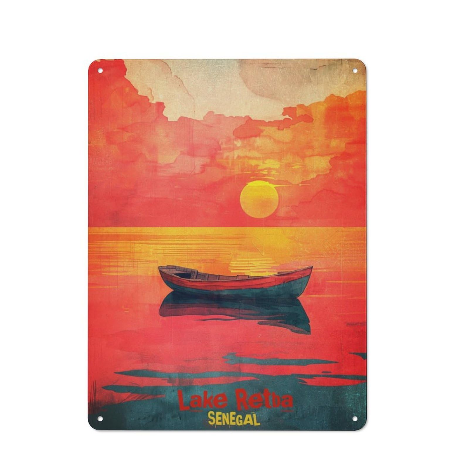 Junmoney Lake Retba Art For Hobby Room Or Studio, Retro-Style Tin Sign 40X30cm, For Room Styling Across Hobby Rooms And Studios