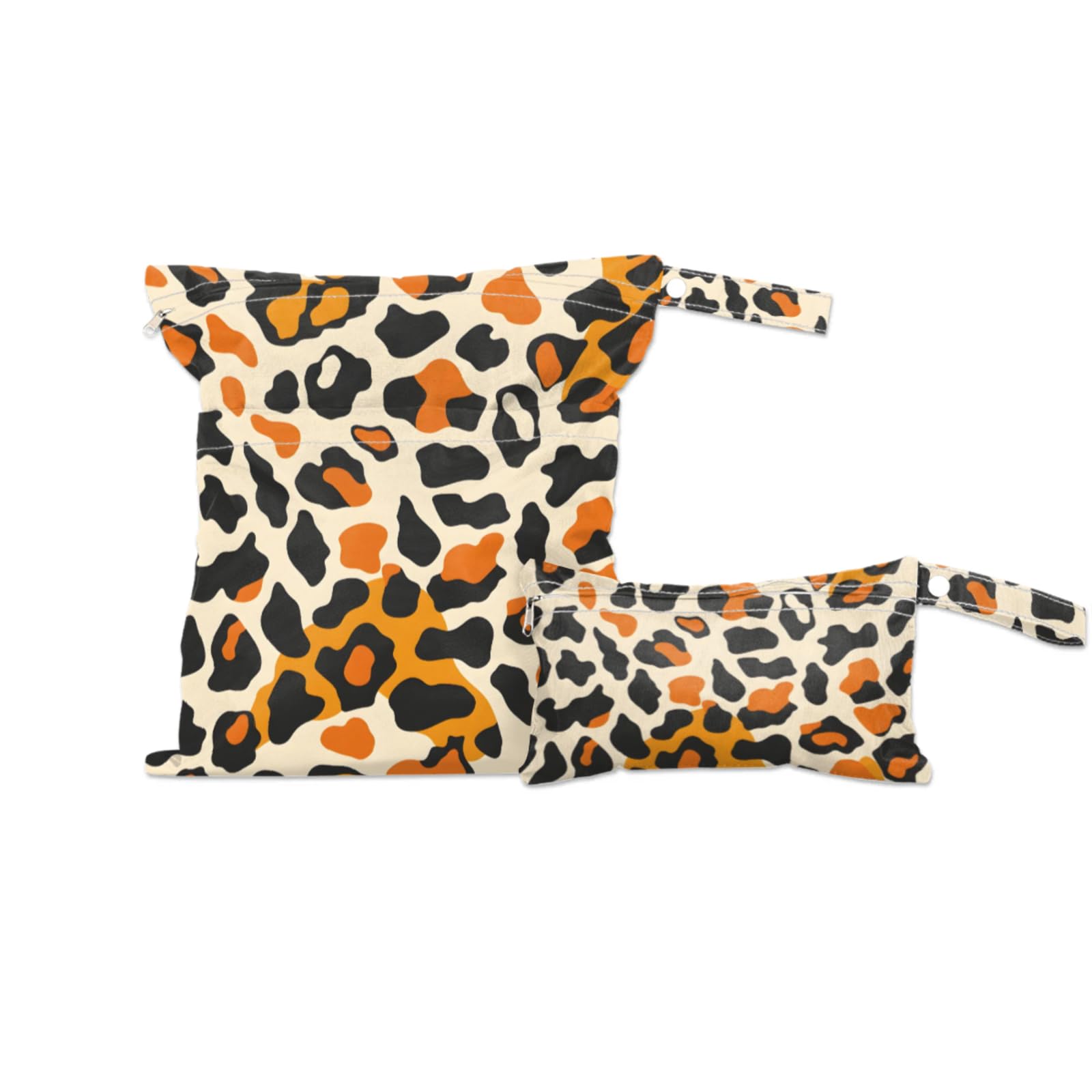 GzLeyigou 2 Set Irregular Texture Leopard Wet Dry Bags for Baby Cloth Diapers Reusable Storage Bag for Travel,Beach,Pool,Daycare,Stroller,Gym,Laundry,Dirty Clothes,Swimsuits & Wet Clothes, Wet Bag