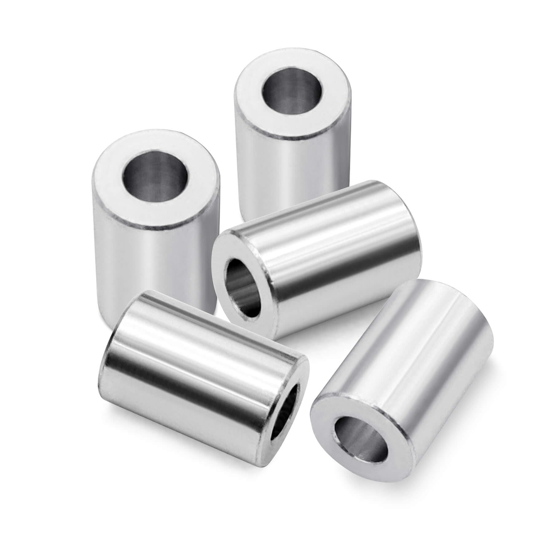 Sysarua 20pcs Aluminum Spacers 1/2-in O.D. x 1/4-in I.D. x 3/4-in Length Smooth Spacer Bushings