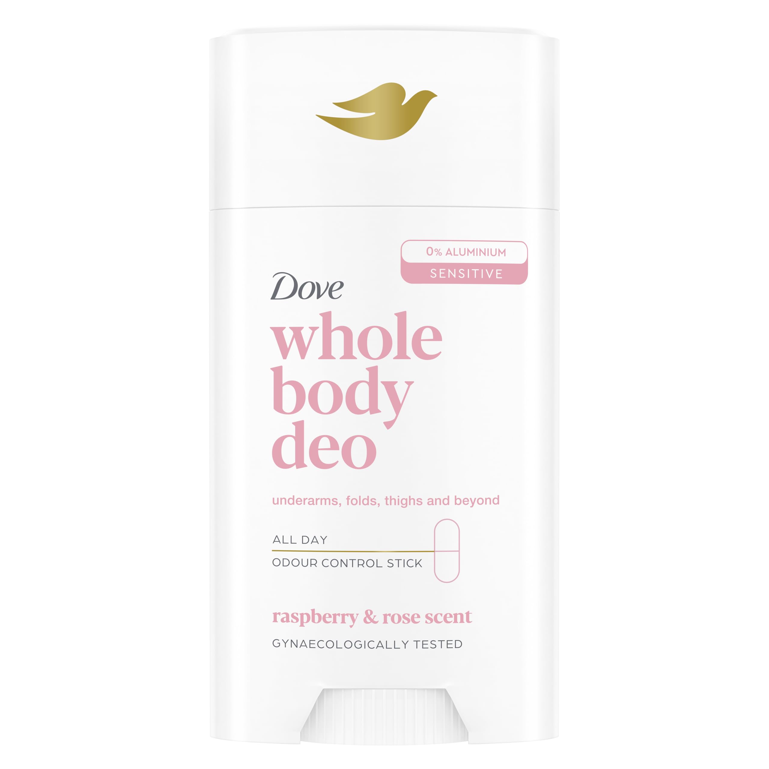 Dove Raspberry & Rose Whole Body Deodorant Stick 0% aluminium deodorant for all-day odour control 75 ml