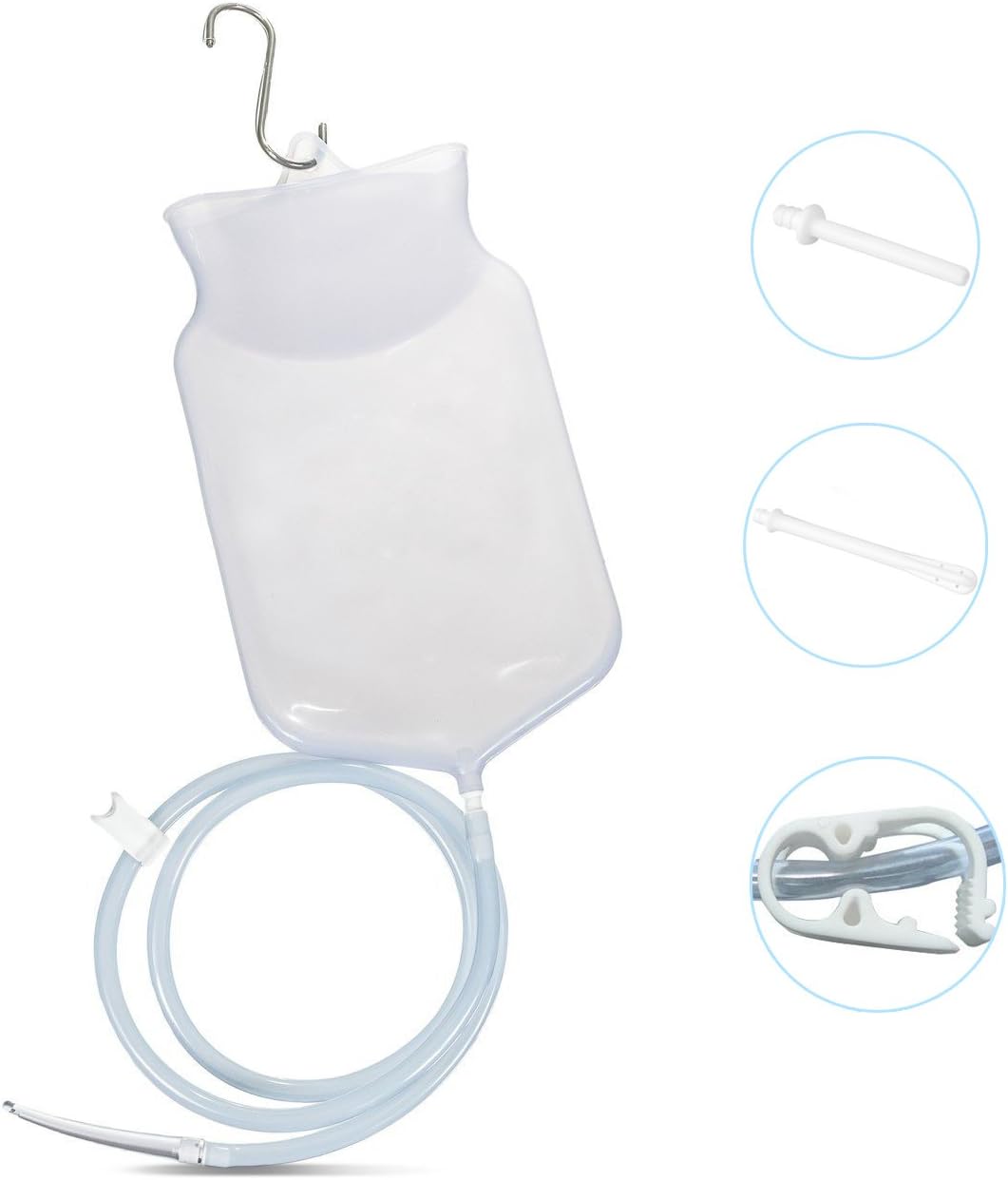#1 Doctor Recommended Reusable Silicone Coffee Enema Bag Kit for Colon Cleansing - BPA Free - Include Tubing & Nozzles - 2 Quart - Start Your Health Journey with It at Home