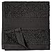 Amazon Basics Cotton Washcloths for Face, Soft, Absorbent, 12-Pack, Black, 12 Inch x 12 Inch