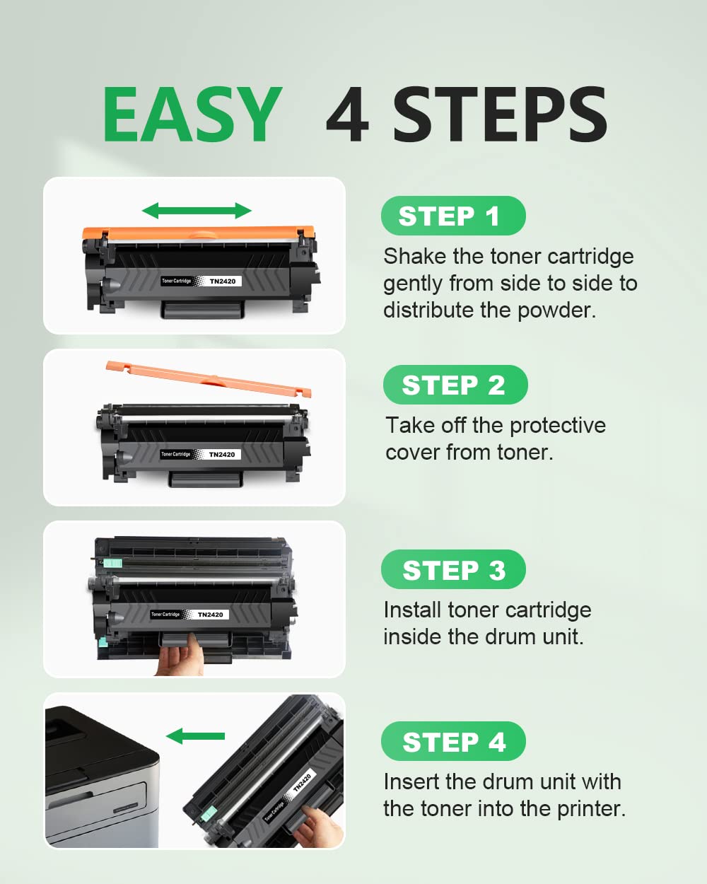 colorfly TN2420 Cartucce di Toner Compatibile per Brother MFC-L2710DW MFC-L2710DN HL-2370DN HL-2350DW DCP-L2510D per Brother TN-2420 TN-2410 Stampante, 1 Nero, 3000 Pagine