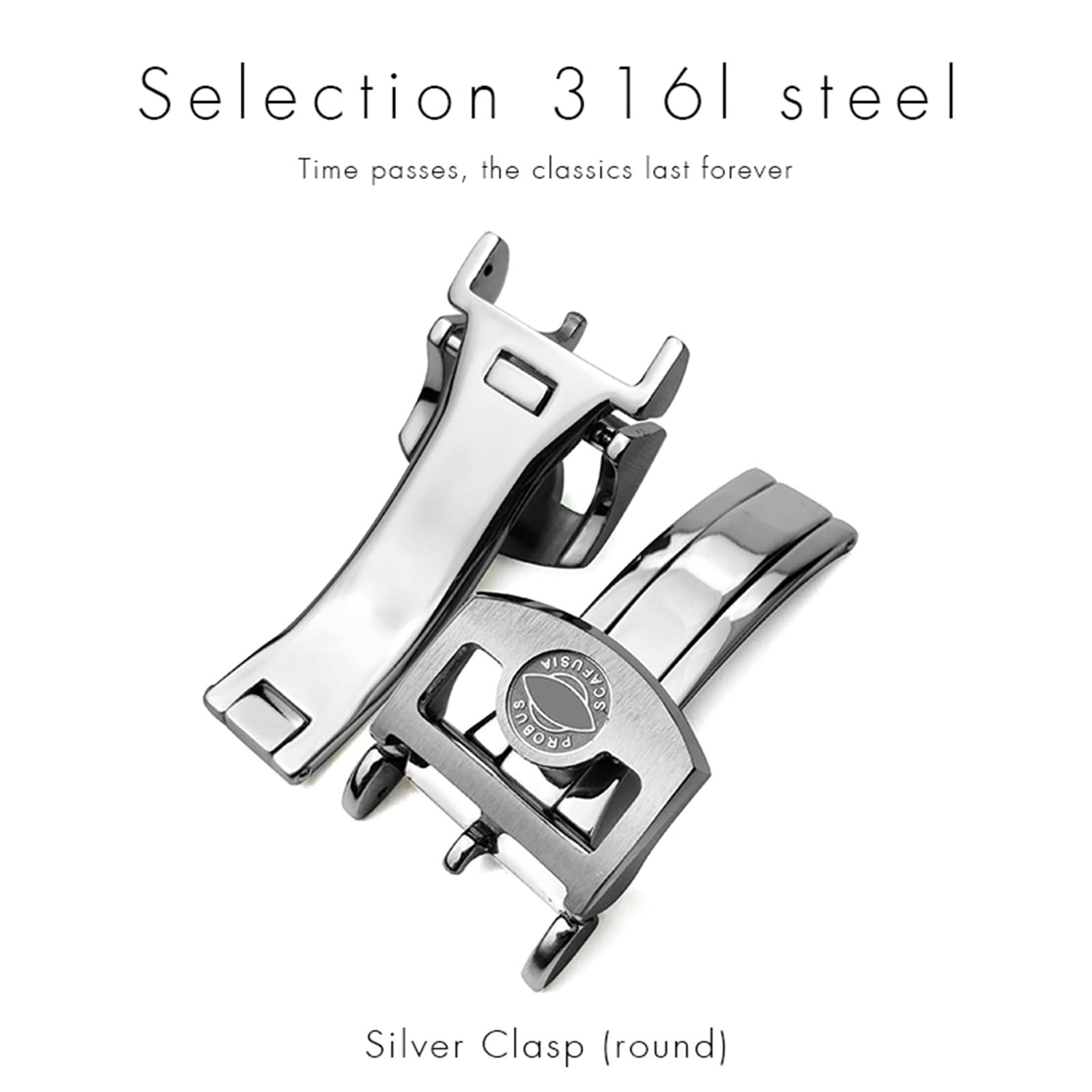 Boucle déployante en acier inoxydable 316L pour IWC Pilot Mark Portugieser Or rose Bracelet en caoutchouc Fermoir pliable 18 mm 20 mm