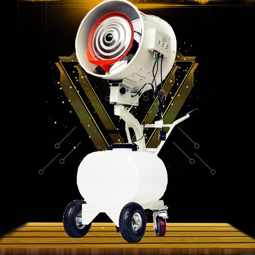 asdchZen Outdoor Oscillating Misting Fan With Wheels, 90°Oscillation Hand-Push Cooling Fan For Commercial Venues, Garden, Patio - Dusting & Humidifying
