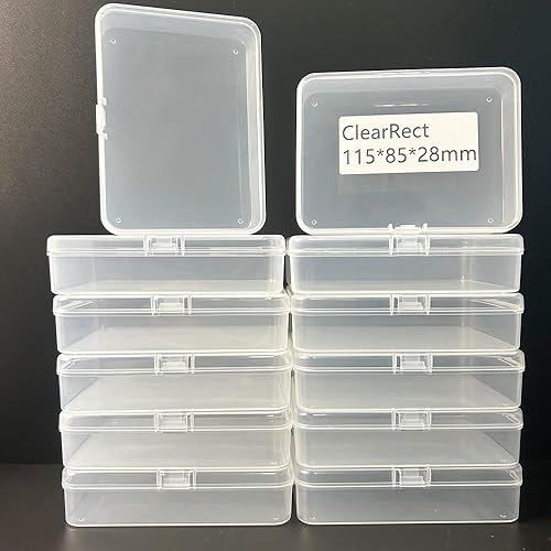 Miniatura 16 de 12 recipientes de almacenamiento de plástico transparente pequeños con tapas, ideales para suministros de manualidades, joyas, juguetes pequeños,