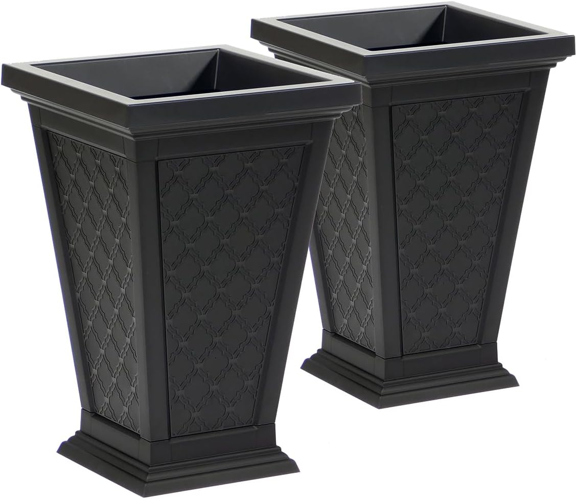 FCMP Outdoor - Modemmo Casablanca Self-Watering Planter (2 Pack), Black
