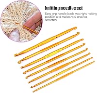 Vista 2 de Juego de 8 ganchos de ganchillo de doble cabezal, gancho de ganchillo, doble extremita dorada, gancho de alúmina dorada, gancho de dos lados, agujas