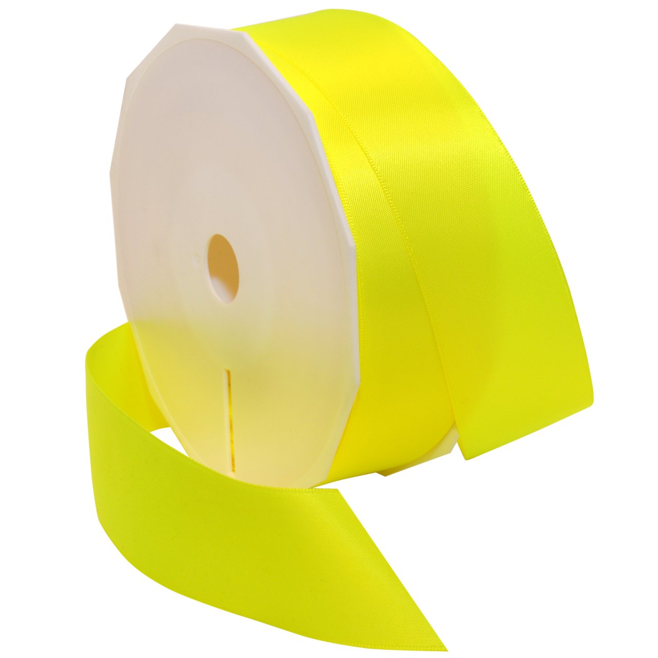 Neon Brights Satin, 1 1/2-inch by 50-Yard, Neon Yellow (08738/50-615)