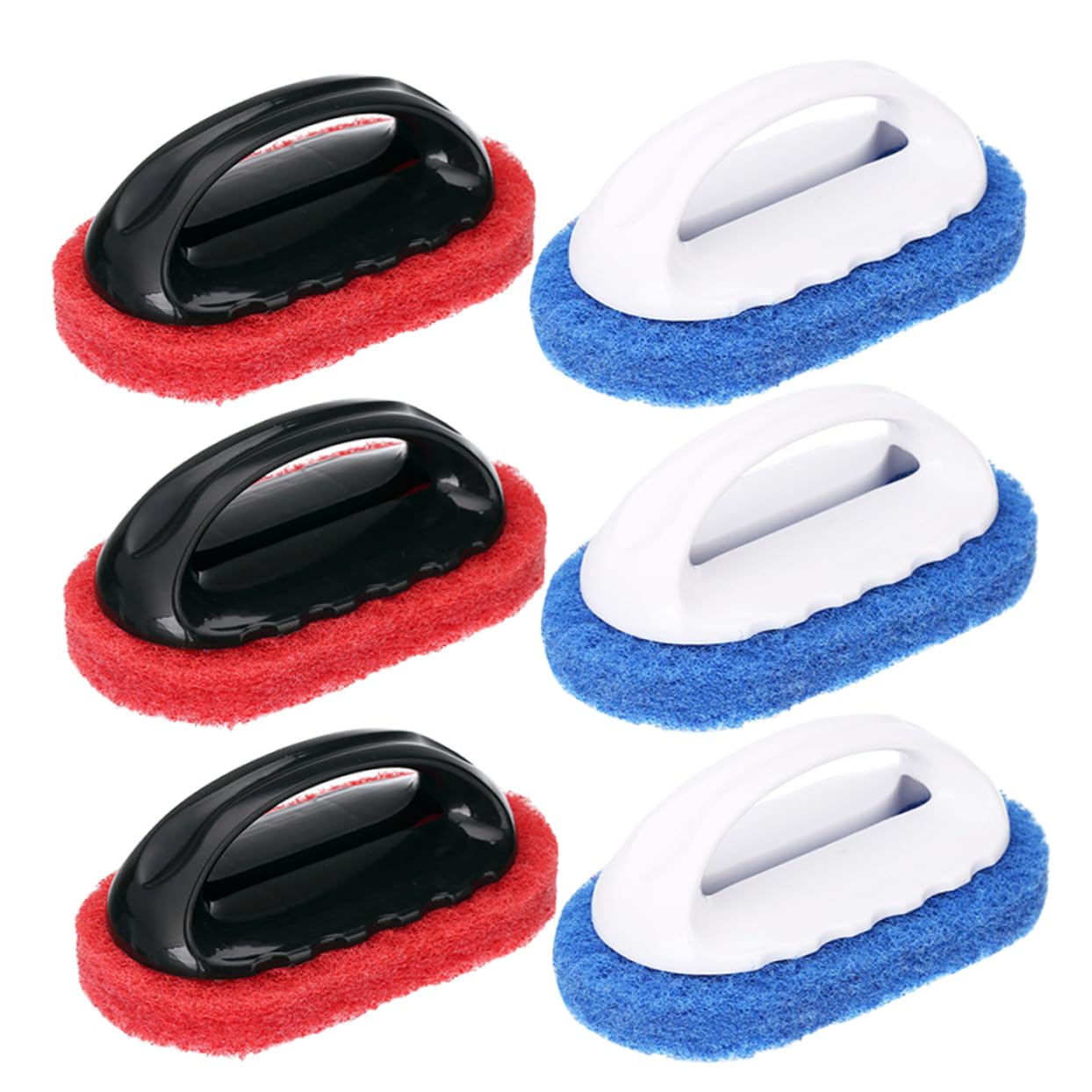 Ipetboom 6pc Set Bath Tub and Shower Brush Tile Floor Cleaning Brush Bathroom Cleaning Supplies Soft Sturdy Random Color