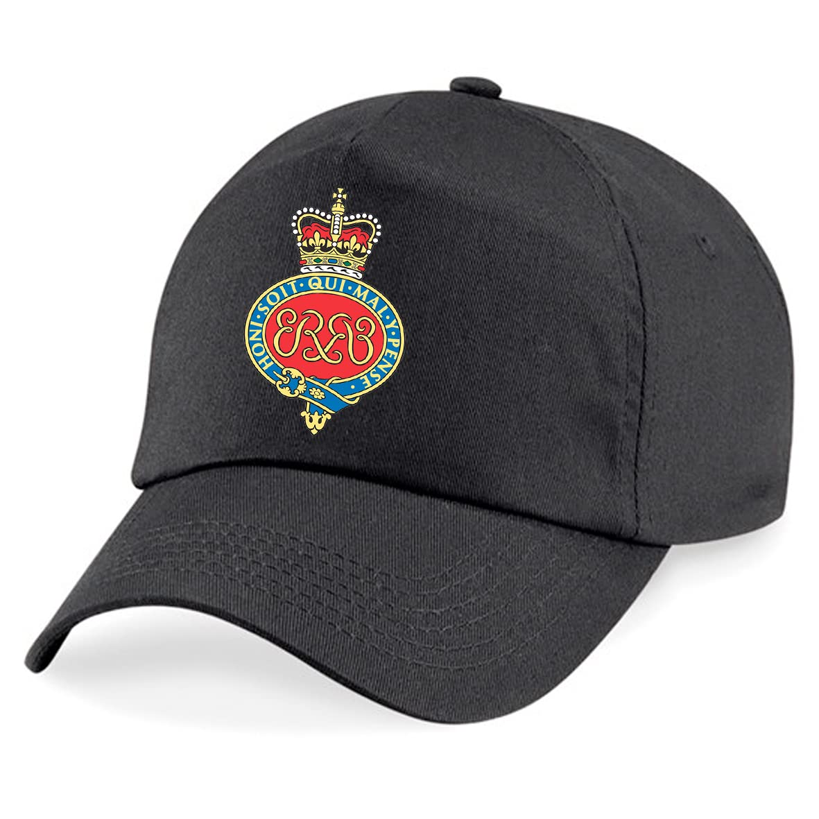 Psave Black Grenadier Guards Insignia Embroidered Baseball Cap British Army Military Embroidery (Black)