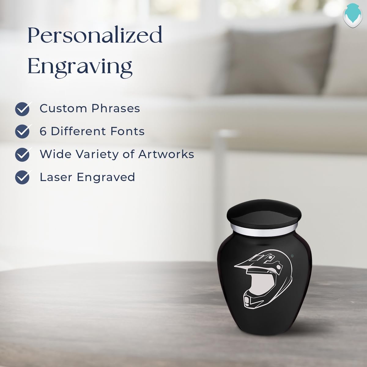 Geturns Embrace Keepsake Dirtbike Cremation Urns for Human Ashes I Black Funeral Urn for Men and Women I 3.5 lbs