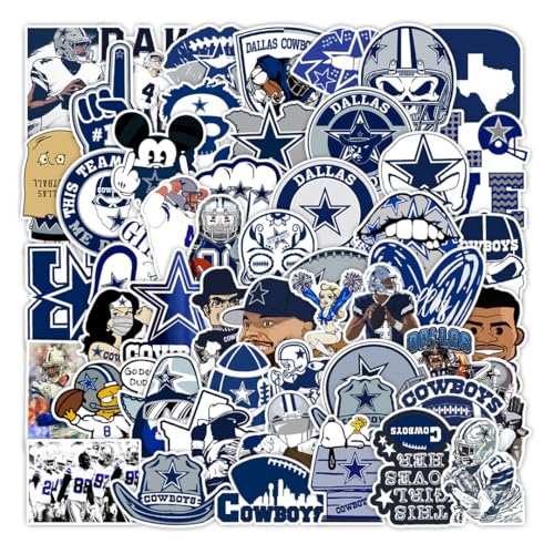 Avistand 50 pcs Football Stickers Pack Cowboy Decals for Phone Bottle Helmet Skateboard Etc.Waterproof Self-Adhesive Decals.
