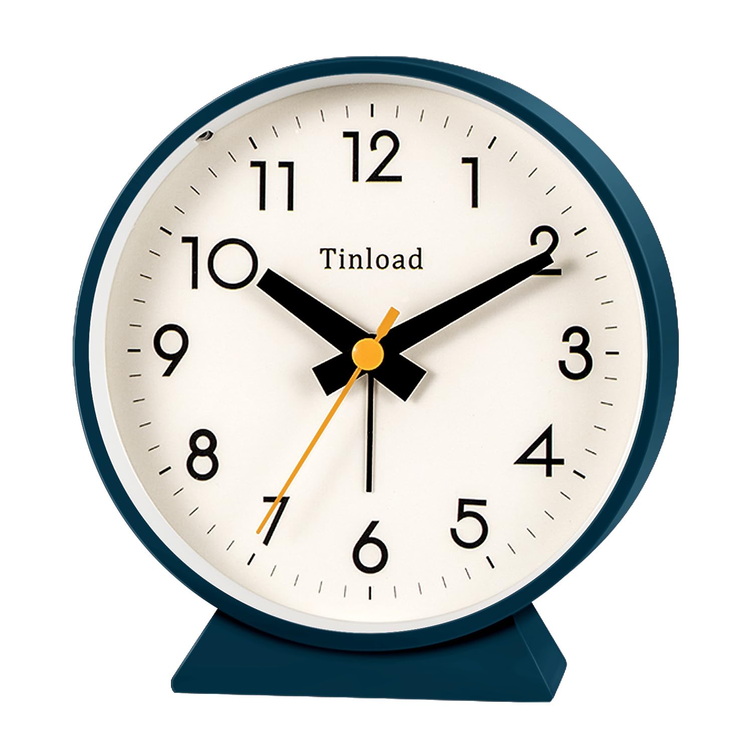 Tinload 4.5" Battery Operated Antique Retro Analog Alarm Clock, Small Silent Bedside Desk Clock with Manual Light, Battery Operated, Snooze, for Living Room, Bedroom, Bedside, Desk(Dark Green)