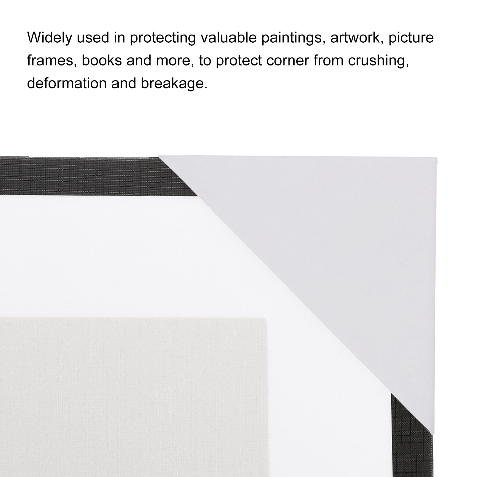 QUARKZMAN Protector de Esquinas de Cartón Ajustable, Protector de Bordes de Cartón 10x10x4cm para Arte, Embalaje, Suministros de Paquete de 60 Blanco
