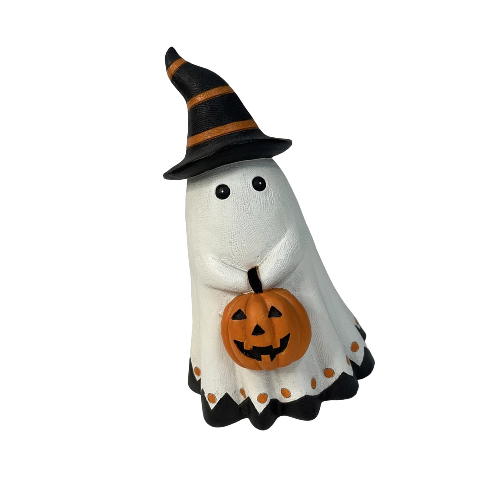 Figurine citrouille fantomatique en résine durable décoration d'art intérieur Halloween