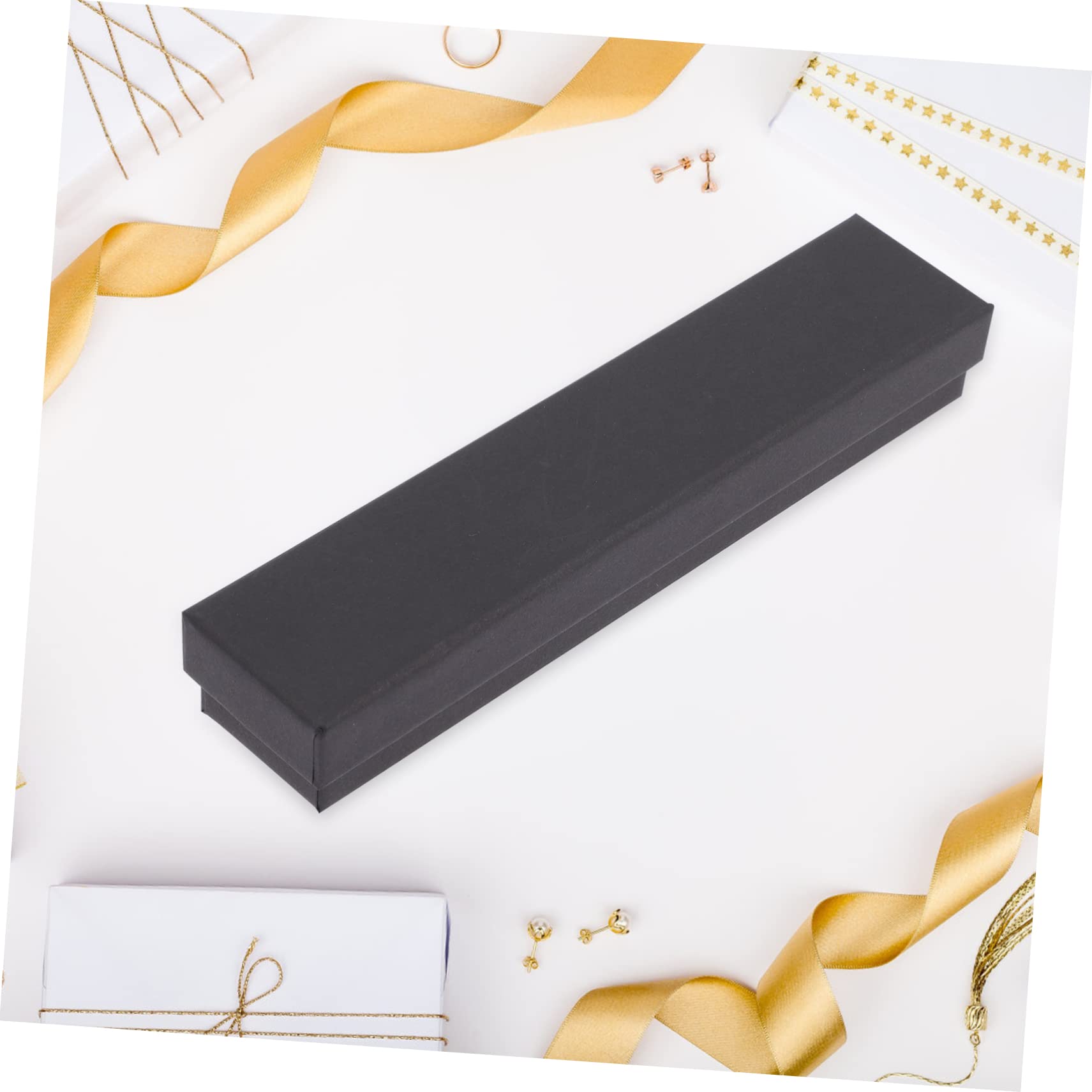 PLAFOPE Boîte à Bijoux Rectangulaire en Papier Carton Noir 24 Pièces