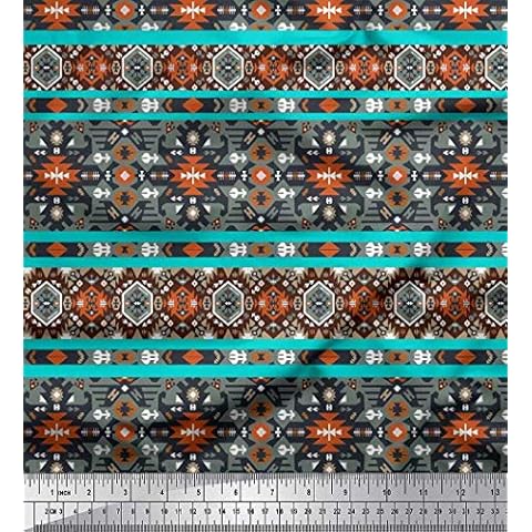 Soimoi Moss Georgette Aztec Craft Fabric Cover