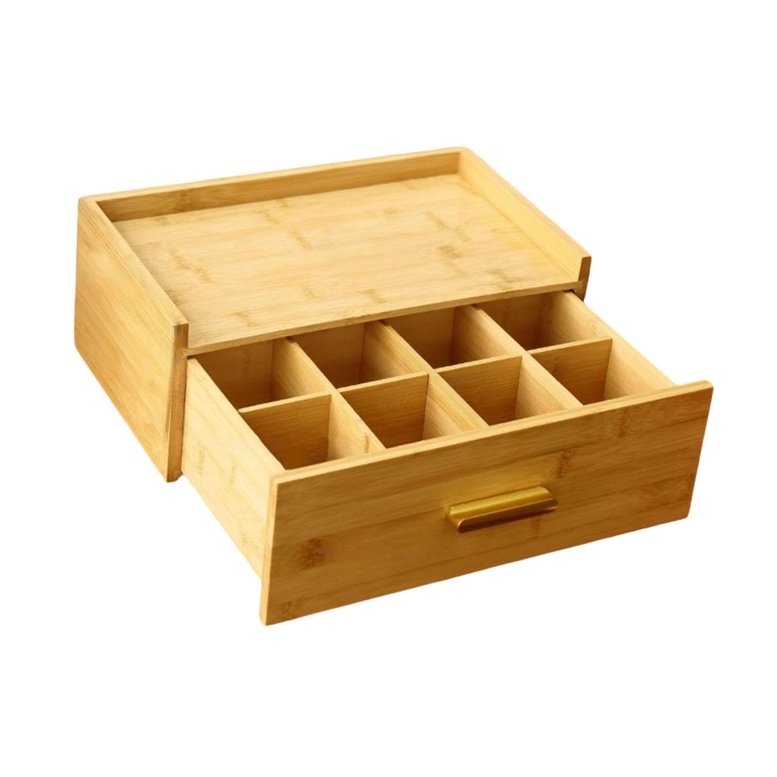 Wood Tea Bag Organizer Grid Tea Station Chest for Countertop Office Festival|Other Kitchen Storage|Home Garden-image-18