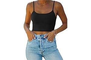 Rioria Women's Sexy Deep V-Neck Flowy Casual Loose Summer Tank Tops