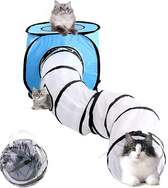 Wuudi Tunnel de Jeu pour Chat Pliable Tente et Tube